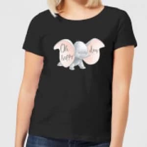 Dumbo Happy Day Womens T-Shirt - Black