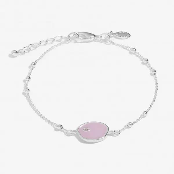 Beau Lilac Enamel Silver Plated Zirconia 18cm + 3cm Bracelet 7128