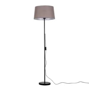 Charlie Black Floor Lamp with Taupe Doretta Shade