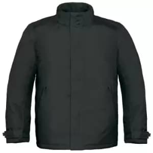 B&C Mens Real+ Premium Windproof Thermo-Isolated Jacket (Waterproof PU Coating) (2XL) (Black)