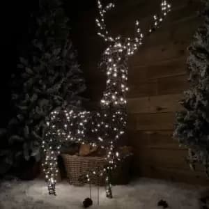 Samuel Alexander - 1.2m Indoor Outdoor LED Christmas Wicker Reindeer Decoration in Warm White