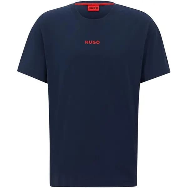 Hugo Logo Print Pyjama T-Shirt - Blue S