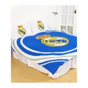 Real Madrid CF Official Reversible Pulse Duvet Set (Double) (Blue/White)