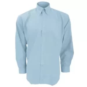 Kustom Kit Mens Workwear Oxford Long Sleeve Shirt (14inch) (Light Blue)