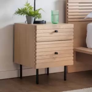 Gallery Interiors Okayama 2 Drawer Bedside Natural