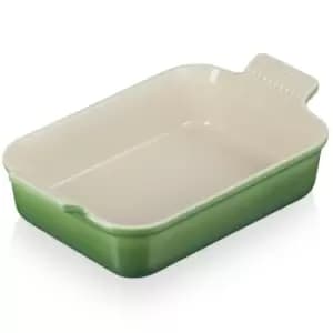 Le Creuset 26cm Stoneware Heritage Rectangular Dish Bamboo Green