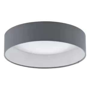 Flush Ceiling Light Colour White Shade Anthracite Fabric Bulb LED 11W Included