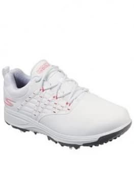 Skechers Pro 2 Spiked Golf Trainers, White/Pink, Size 3, Women