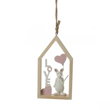 Mouse With Heart Balloon Hanging Dec By Heaven Sends