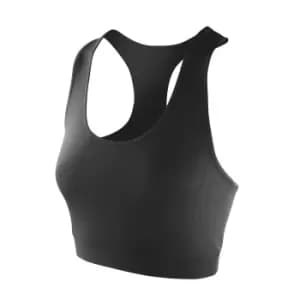Spiro Womens/Ladies Impact Softex Plain Crop Top (M) (Black)