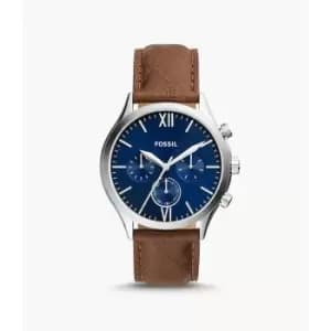 Fossil Mens Fenmore Multifunction Leather Watch - Brown