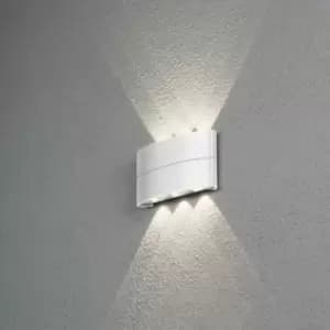 Konstsmide Chieri Outdoor Modern Up Down Wall Light 8W White, IP54