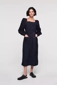 Hamden Square Neck Dress, Indigo / UK 10