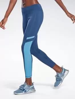 Reebok Workout Ready Mesh Leggings, Blue Size M Women