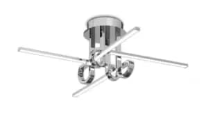 Cinto Semi Flush Ceiling Light 28W LED, 3000K, 2250lm, Polished Chrome