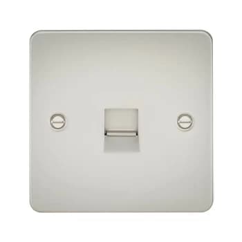 Flat Plate Telephone master socket -pearl - Knightsbridge