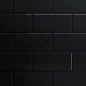 Splashwall Gloss Black Tile effect 2 sided Shower Panel kit (L)2420mm (W)1200mm (T)3mm