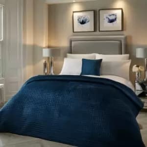 Stella Velvet Quilted Bedspread, Teal, 150 x 220 Cm - Soiree