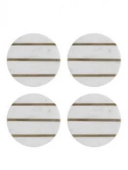 Typhoon Elements Marble And Brass Round Coasters