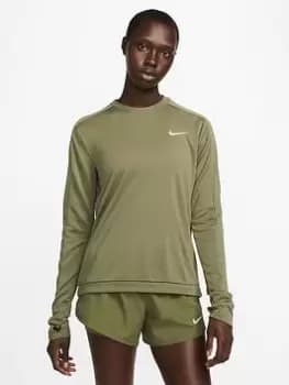 Nike Dri-FIT Pacer Long Sleeve T-Shirt - Green , Green Size M Women