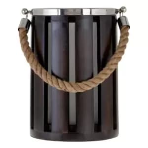 Hampstead Glass/Wood Candle Holder Large