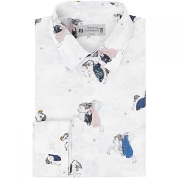 Turner and Sanderson Sherborne Conversational Horse Printed Shirt - White