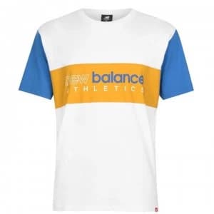 New Balance Chest T Shirt - White/Mako Blue