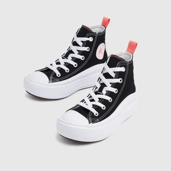 Converse Black & pink move color pop Girls Junior trainers Black/Pink UK 2 (EU 34)
