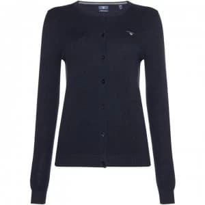 Gant Cotton Button Up Pique Cardigan - Navy