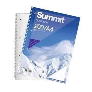 Original Summit A4 Double Wirebound Notebook Punched Perforated Ruled Margin 60gsm 200 Pages Pack of 3