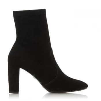Dune Black Suede 'Optical' Mid Block Heel Ankle Boots - 3