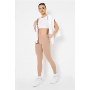 I Saw It First Camel High Waisted Basic Leggings - Brown