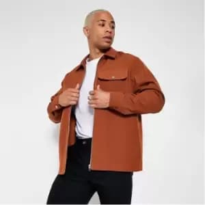 I Saw It First Premium Utility Zip Through Shacket - Orange