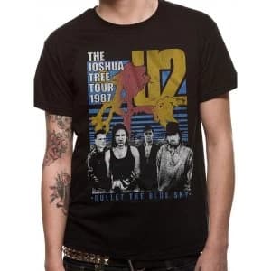 U2 - Black Bullet The Blue Sky Mens Small T-Shirt - Black