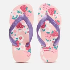 Havaianas Girls Flores Flip Flops - Macaron Pink - UK 10-11 Kids