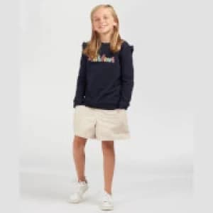 Barbour Girls Otterburn Frill Overlayer Sweatshirt - Navy - L (10-11 Years)