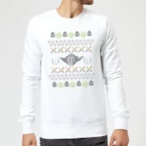 Star Wars Yoda Christmas Knit White Christmas Sweatshirt - L - White