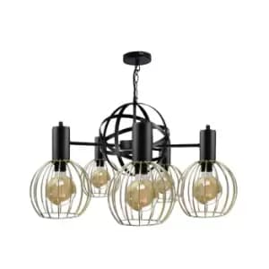 Satellite Pendant Ceiling Light Black, 60cm, 5x E27