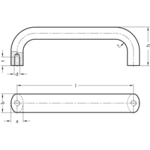 GN565-26-300-BL Cabinet "U' Handle; Aluminium; Blank