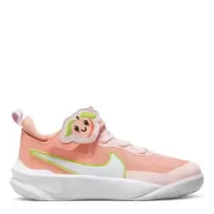 Nike Childs Team Hustle Peach Trainers - Orange