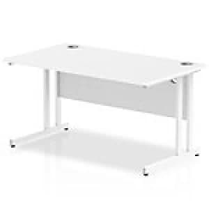 Impulse 1400/800 Rectangle White Cantilever Leg Desk White