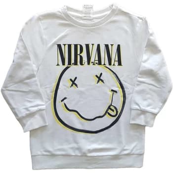 Nirvana - Inverse Smiley Kids 5-6 Years Sweatshirt - White