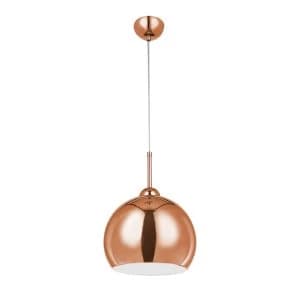 Premier Housewares Pendant - Light Copper Finish/White Inside