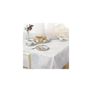 Emma Barclay Damask Rose Tablecloth, White, 60 x 84" Oval