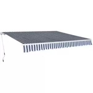 Vidaxl - Folding Awning Manual Operated 400cm Blue/White Blue