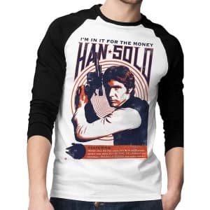 Star Wars - In It For The Money Mens XX-Large Baseball Shirt - White