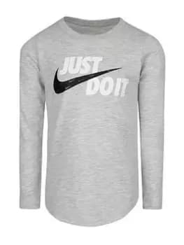 Nike Younger Girls Just Do It Ls Tee, Grey, Size 3-4 Years, Women