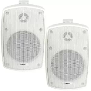 2x 4" 60W White Outdoor Rated Speakers 8 OHM Weatherproof Wall Mounted HiFi