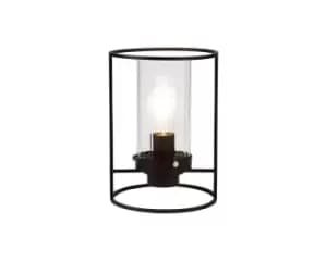 Table Lamp, 1 Light E27, Black, Clear Glass