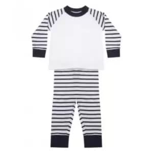 Larkwood Baby Boys/Girls Striped Pyjamas (12-18 Months) (Navy/White)